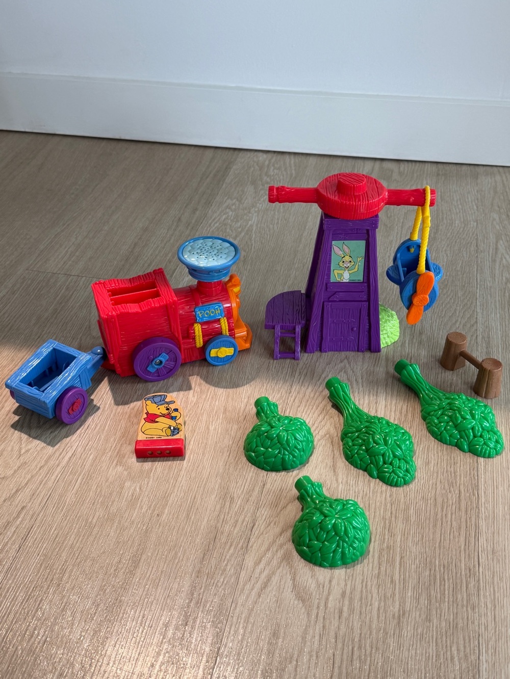 Disney Magic Ride Railroad Winnie The Pooh 2001 Train Set Pieces- Incomplete